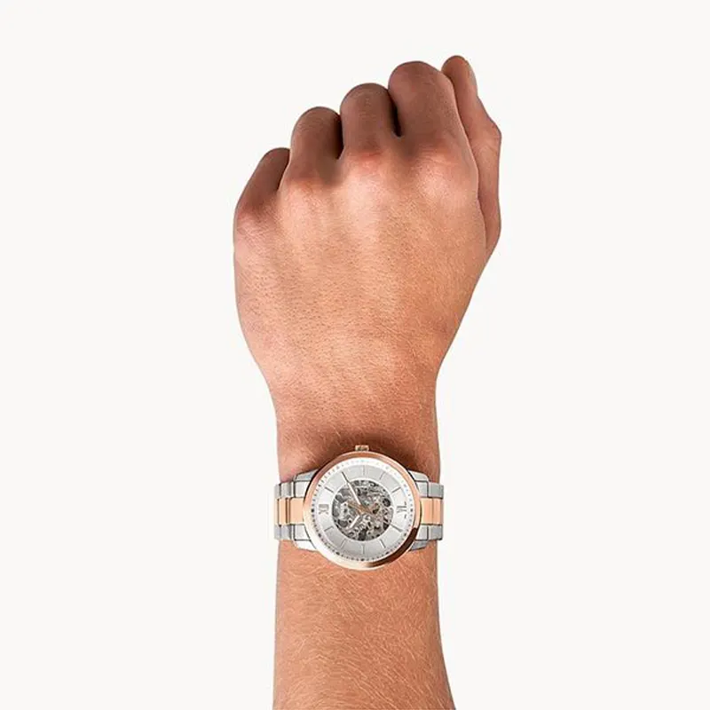 Fossil Neutra Automatic Two-Tone Skeleton Dial Men's Watch- ME3196